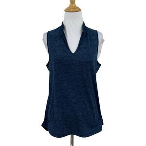 Under Armour Training Shirt Womens M Medium Sleeveless Split Neck Collared Top